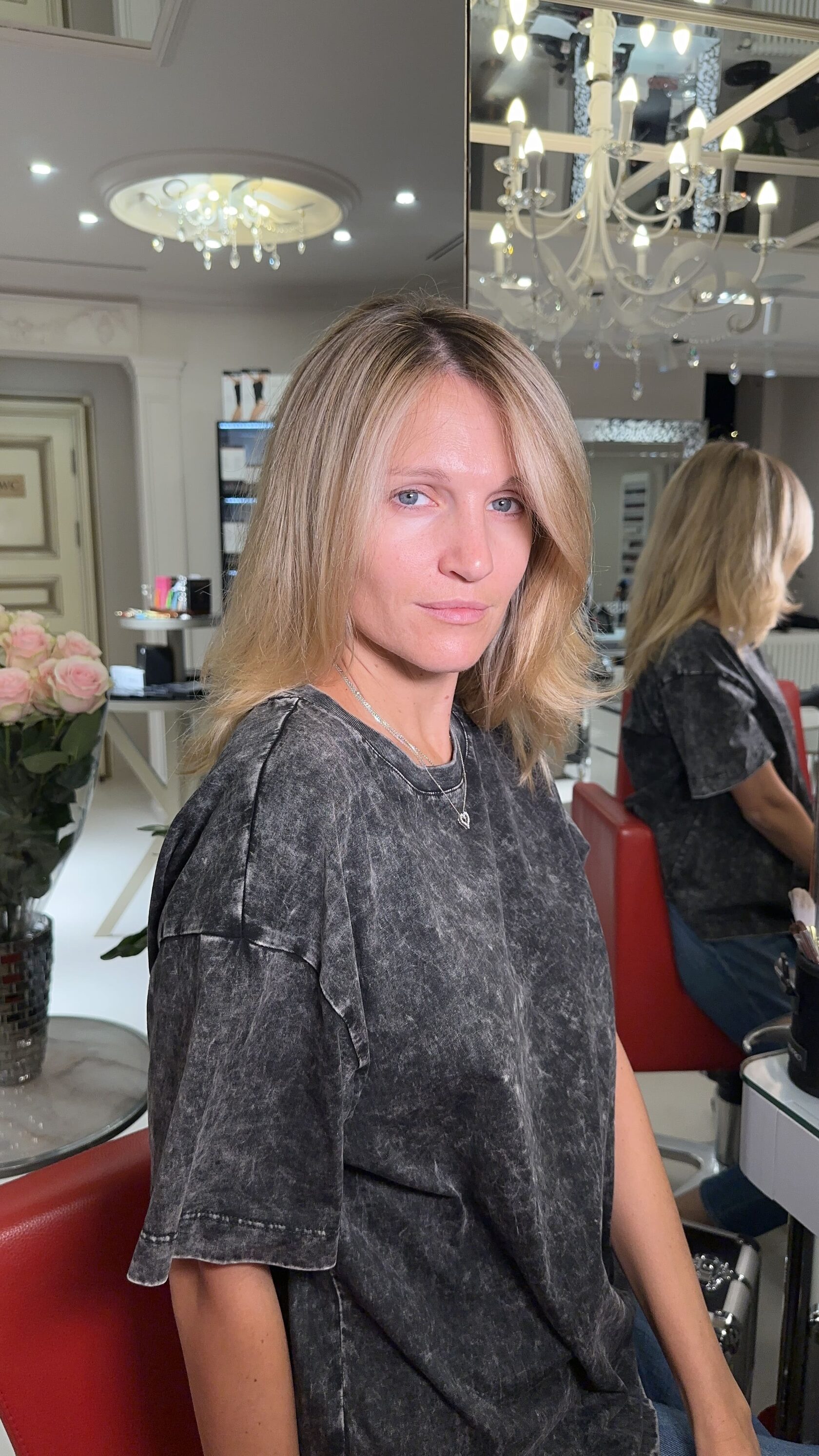 Окрашивание в один тон блонд