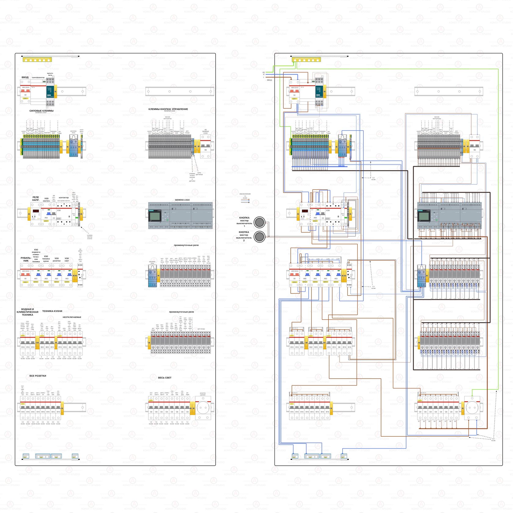 Visio схема электрощита