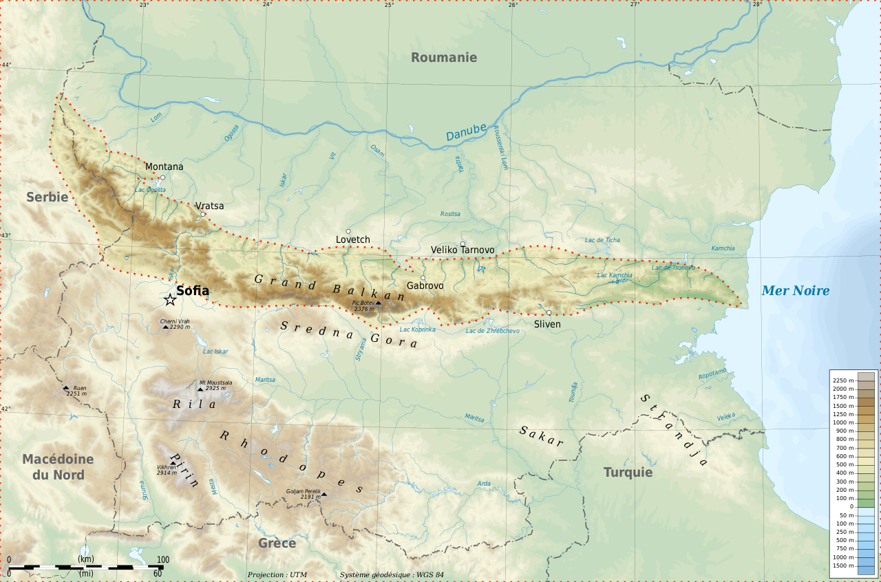 Стара-планина горы на карте