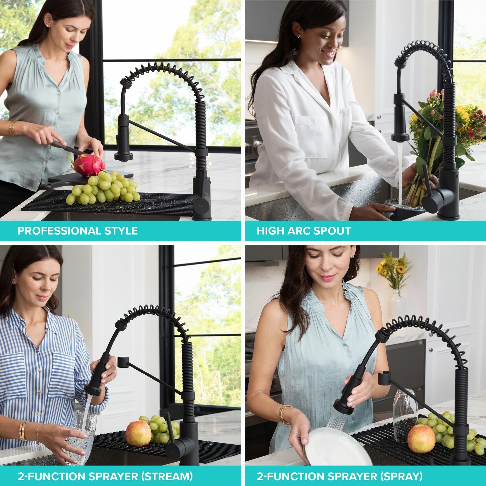 Кухонний змішувач Kraus KPF-1610SFSMB - изображение 9