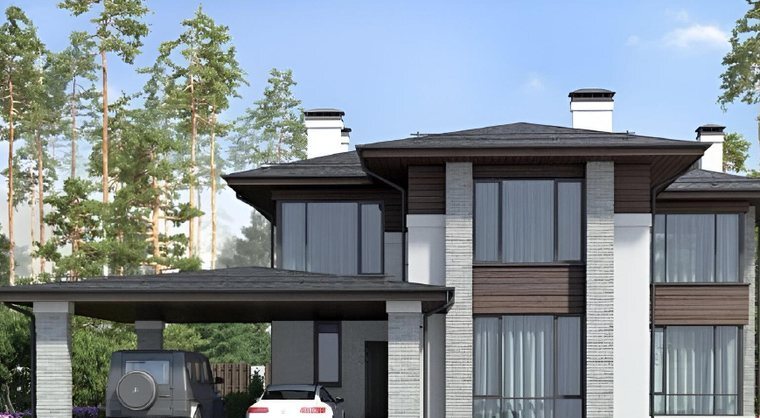 Проект дома 240.05 м², 2 этажа