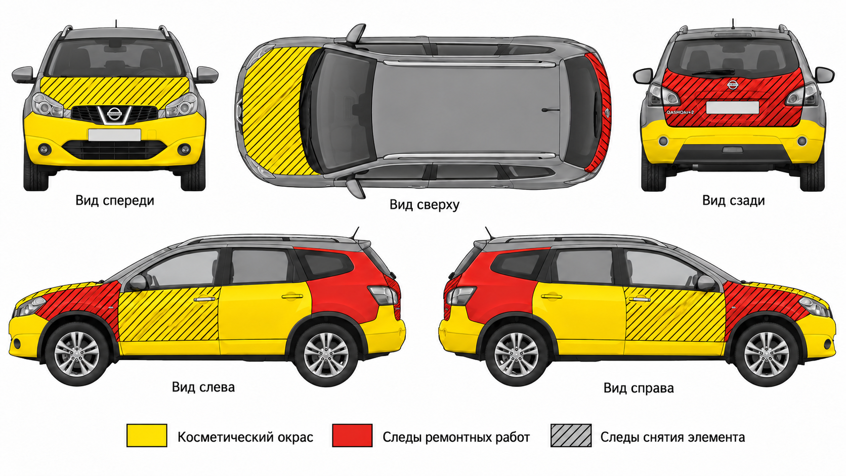 Карта ЛКП Nissan Qashqai+2