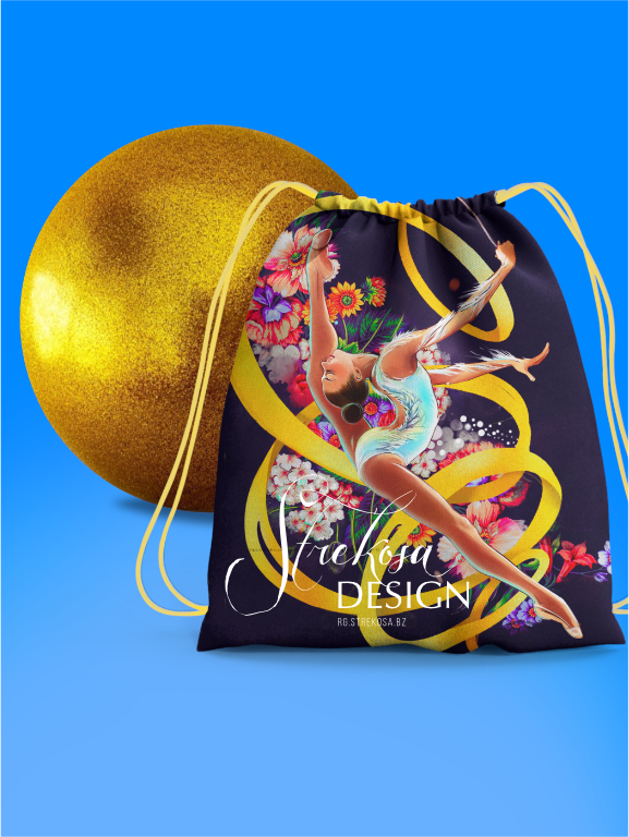 Magdalina rhythmic gymnastics ribbon illustration by Strekosa Design