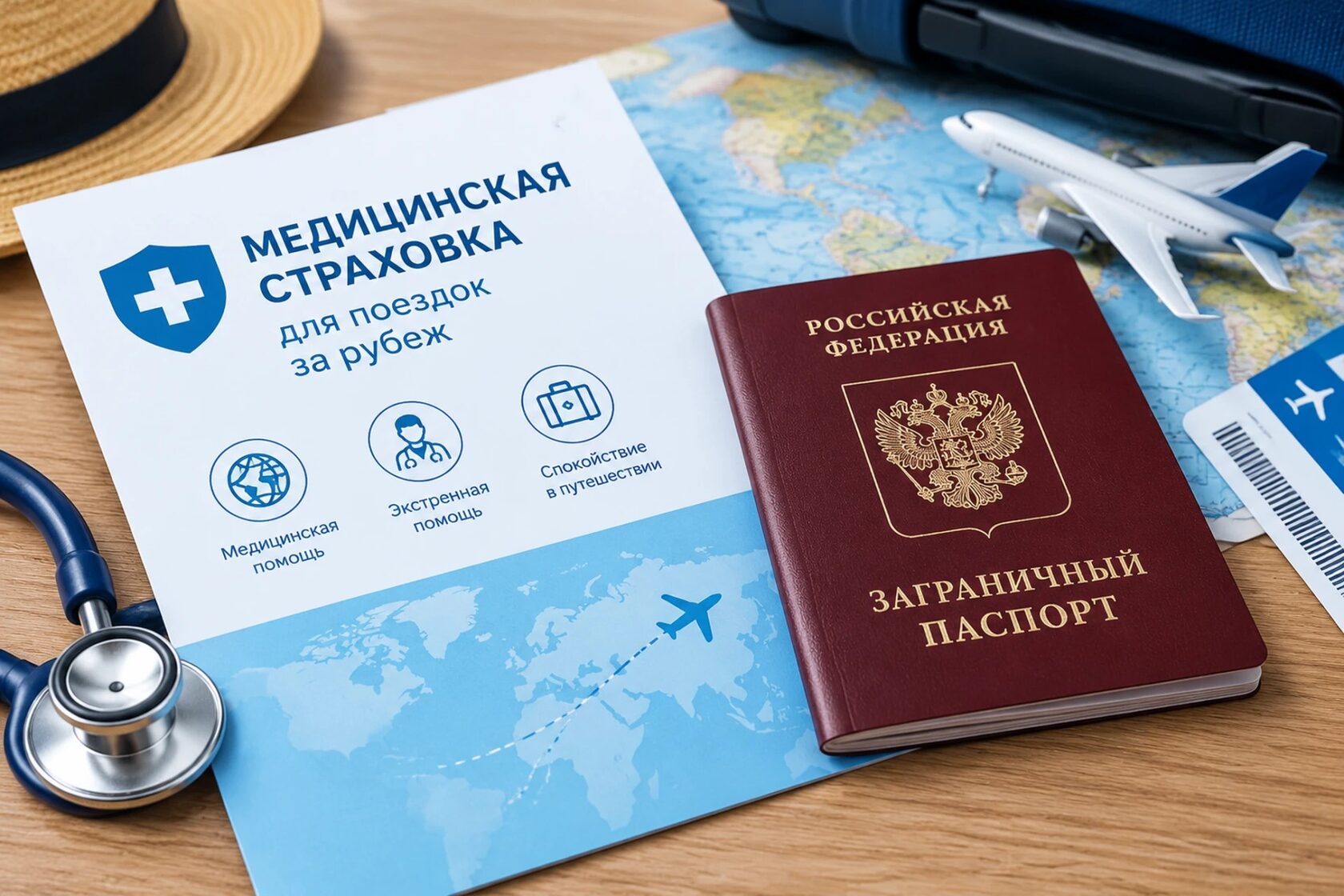 Загранпаспорт и медицинская страховка для поездок за рубеж