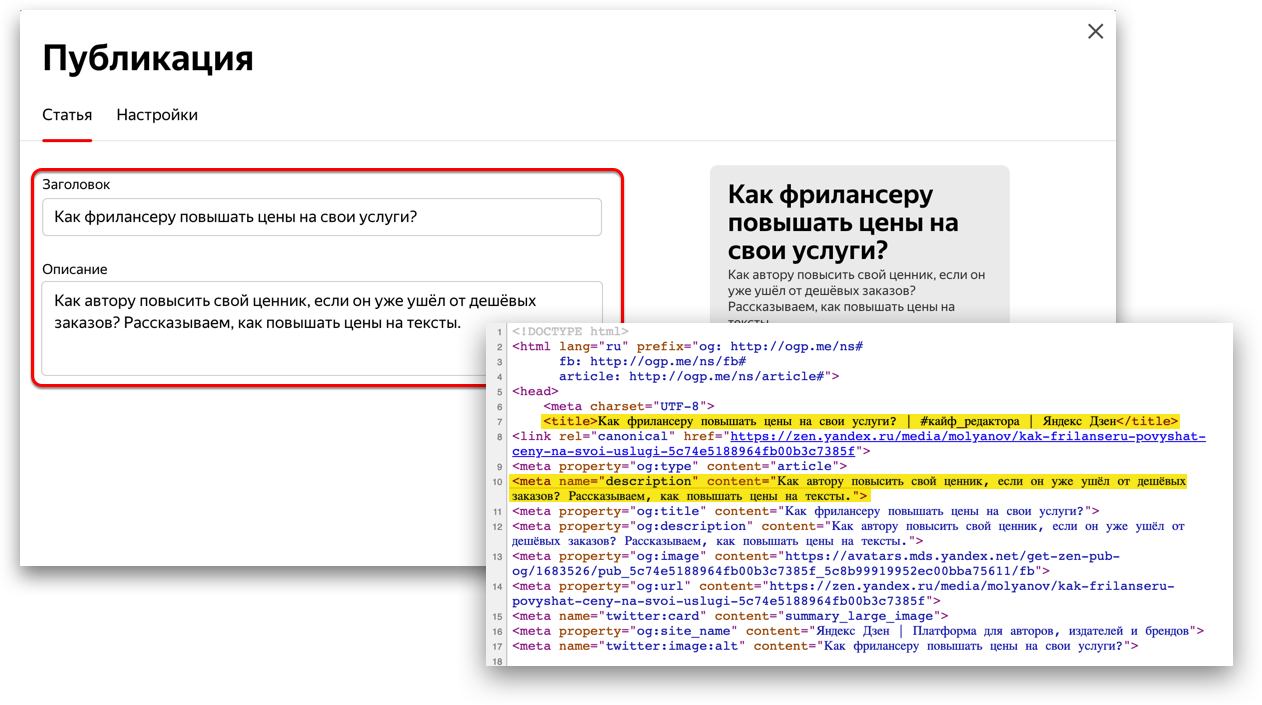 Новости дзен статьи публикации. Яндекс Медиа. Тайтл на сайте это. Заголовок страницы (title). Заголовки в Яндекс.дзен.