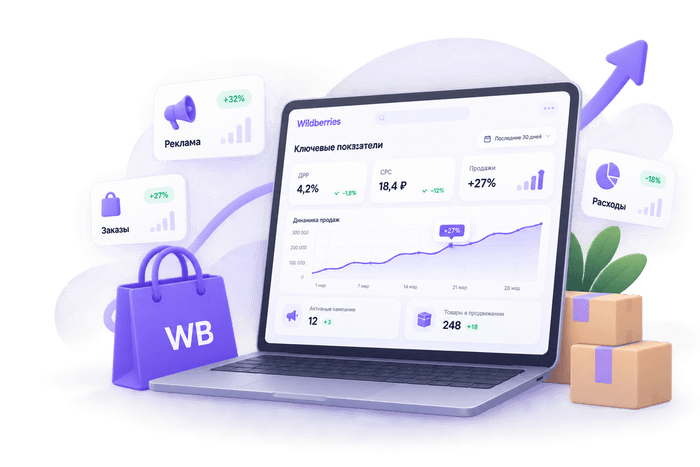 Панель показателей внутренней рекламы Wildberries
