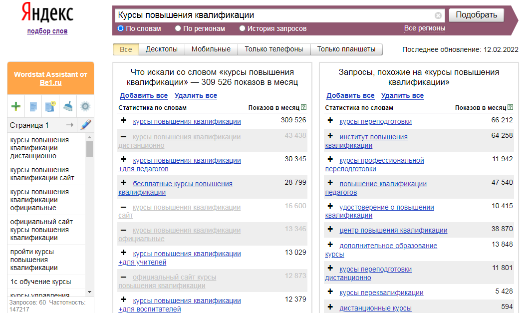 семантическое ядро