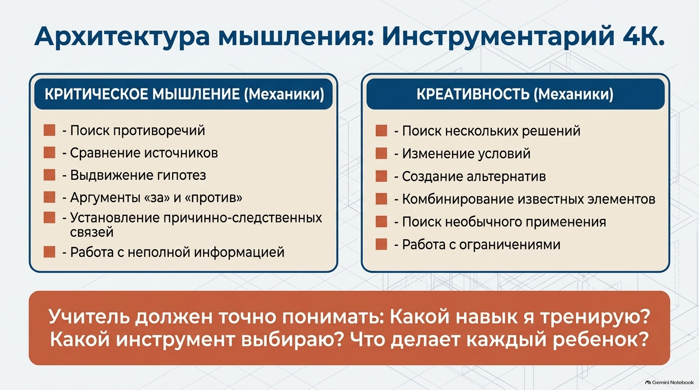 Механики критического мышления и креативности