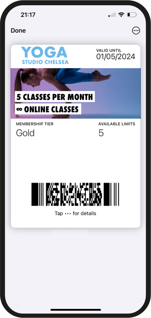 Membership wallet card preview