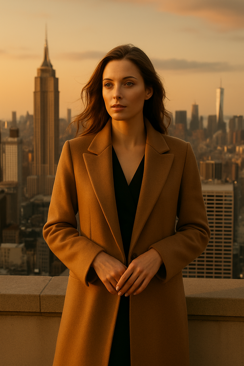 AI portrait example with golden accent