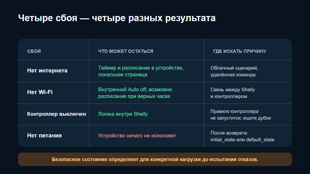 Различия между отказами интернета, Wi-Fi, контроллера и питания