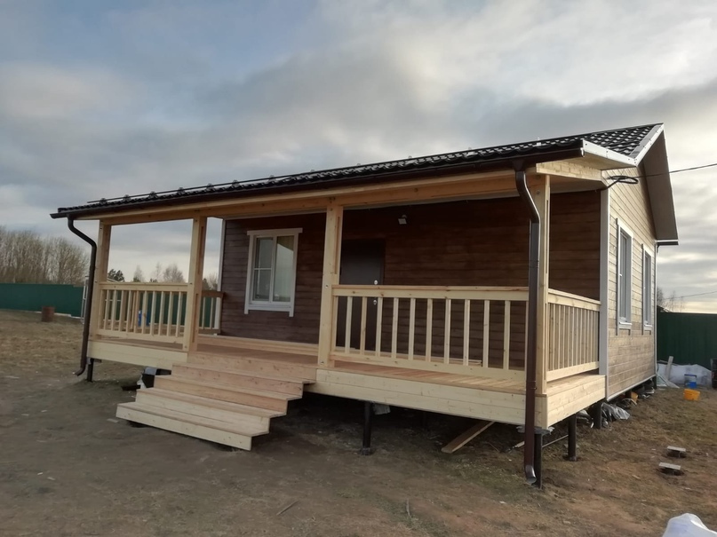 Каркасный дом в Усть-Лабинск гараж