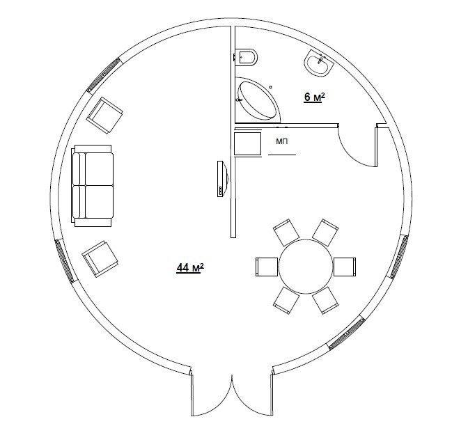Купольный дом чертеж