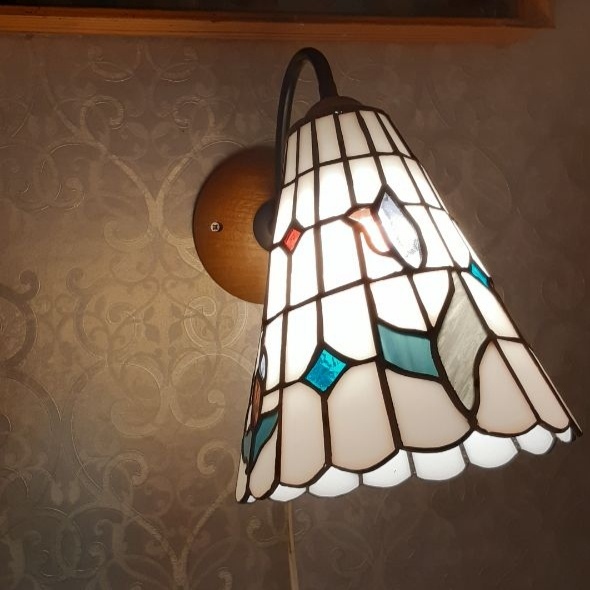 Делаем 3D витраж из морского стекла: лампа Тиффани из объемных цветов