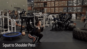 Приседания + жим над головой 