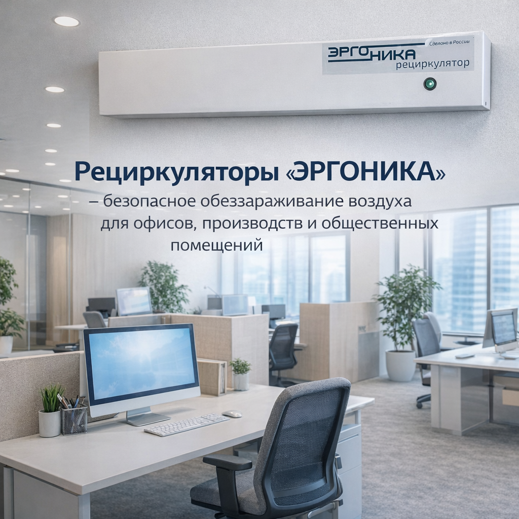 Рециркуляторы «ЭРГОНИКА» - безопасное обеззараживание воздуха для офисов, производств и общественных помещений