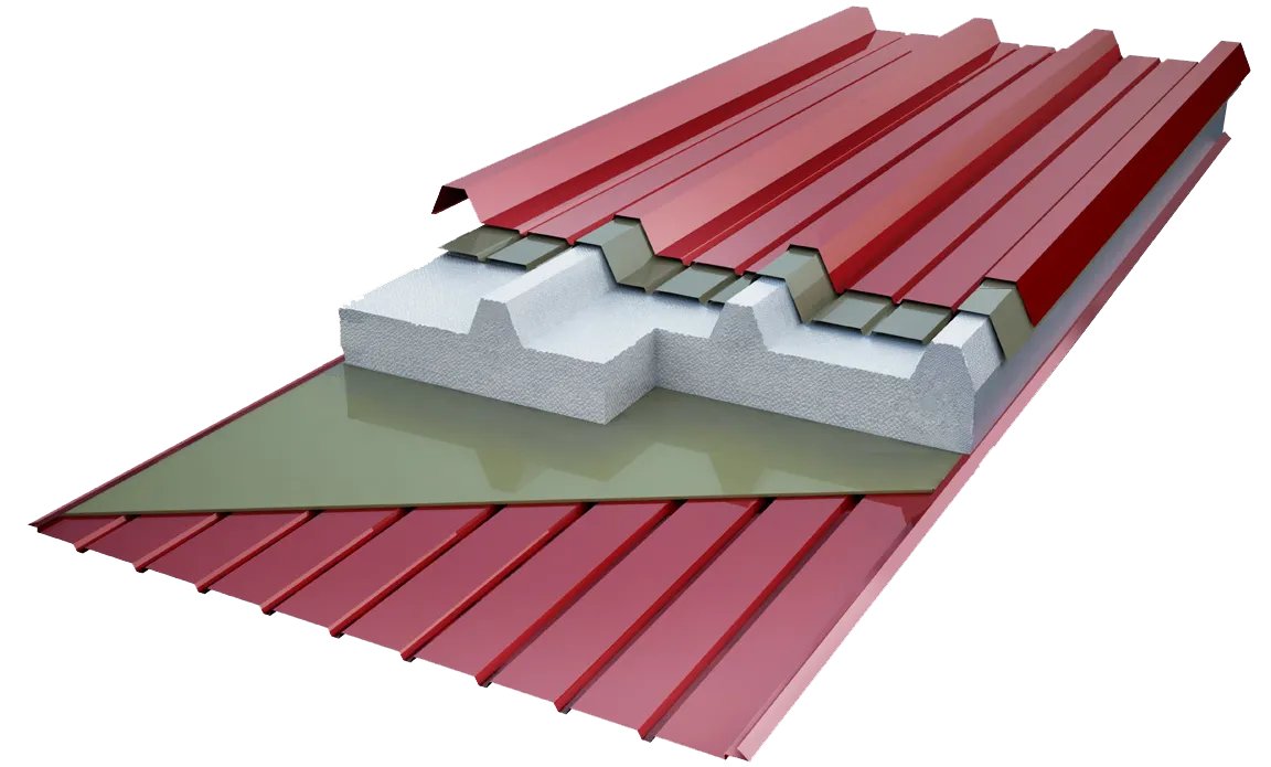 Купить кровельные сэндвич-панели с пенополистеролом (пенопласт)