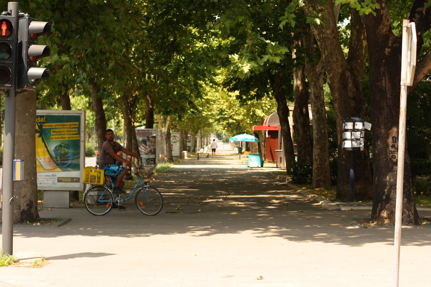 A photo of one of the many bike paths in Podgorica Montenegro