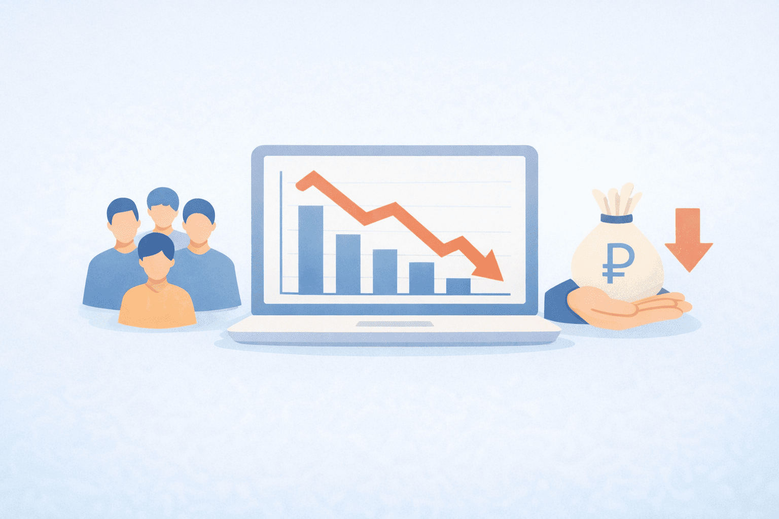 Статистика снижения выручки SaaS