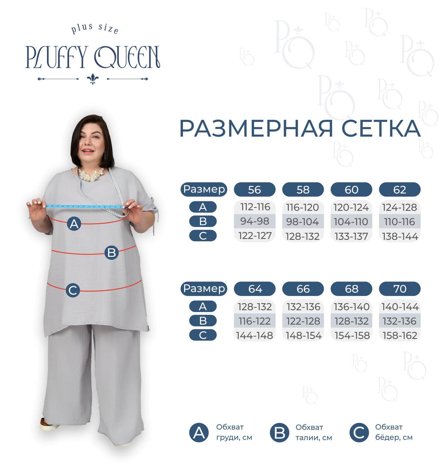 размерная таблица +size Pluffy Queen
