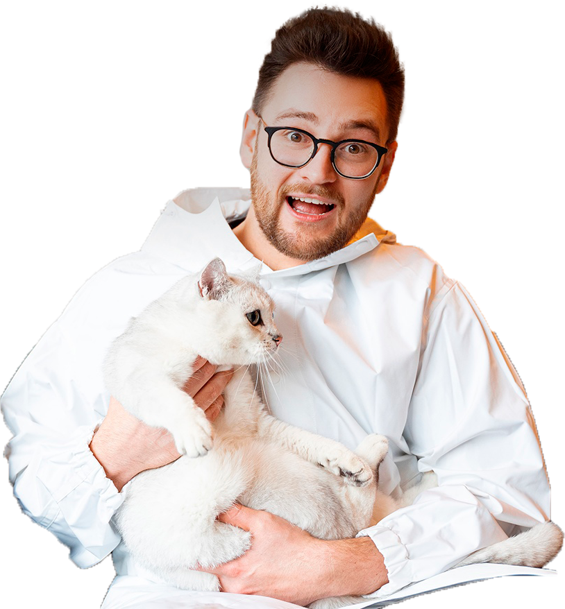 фото Алекс Рубанов с котом