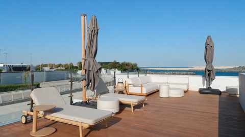 Rooftop Terrace - custom DOMA rug, Abu Dhabi waterfront residence