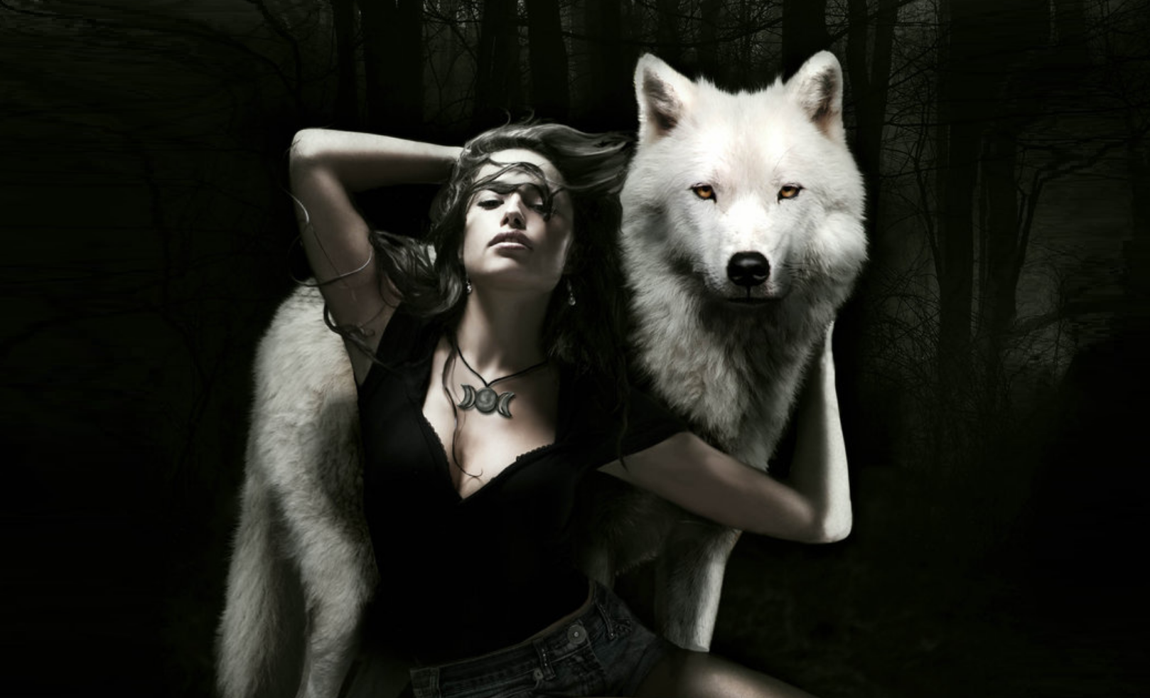 Женщина подобрала волка. Волчица и девушка. Женщина волк. Белый волк и девушка. Девушка белая волчица.