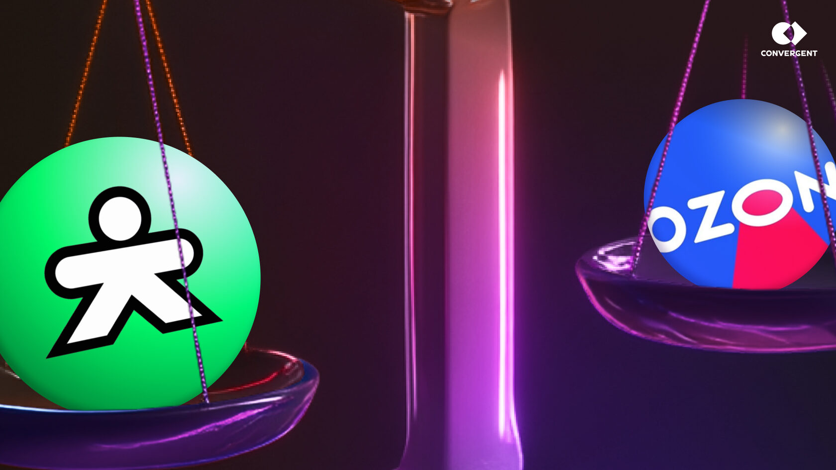 На двух чашах весов логотипы Купера и OZON