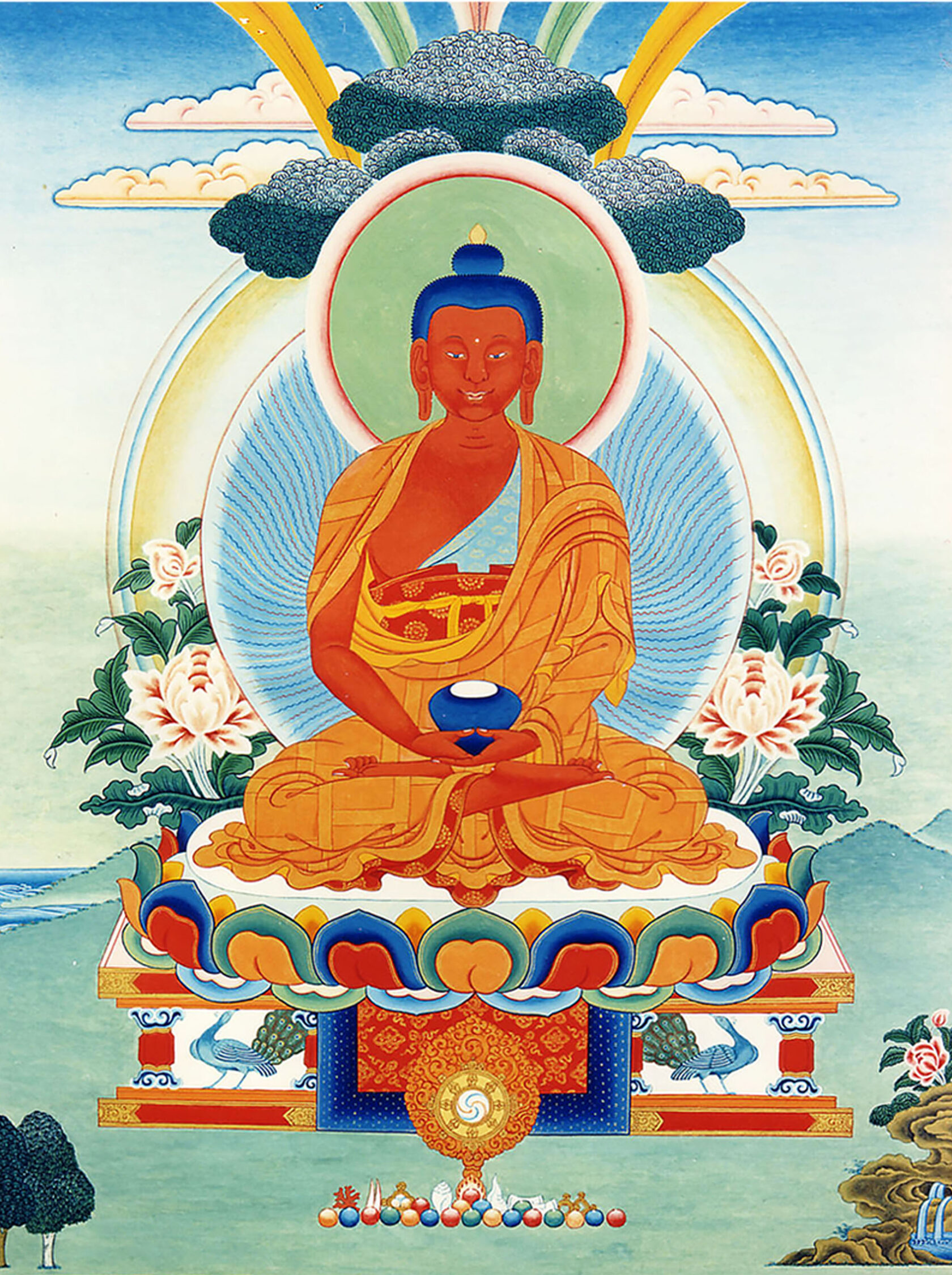 Будда земли. Будда Амитабха тханка. Красный Будда Амитабха. Амитабха Будда Бодхисаттва. Будда Амитабха изображение.