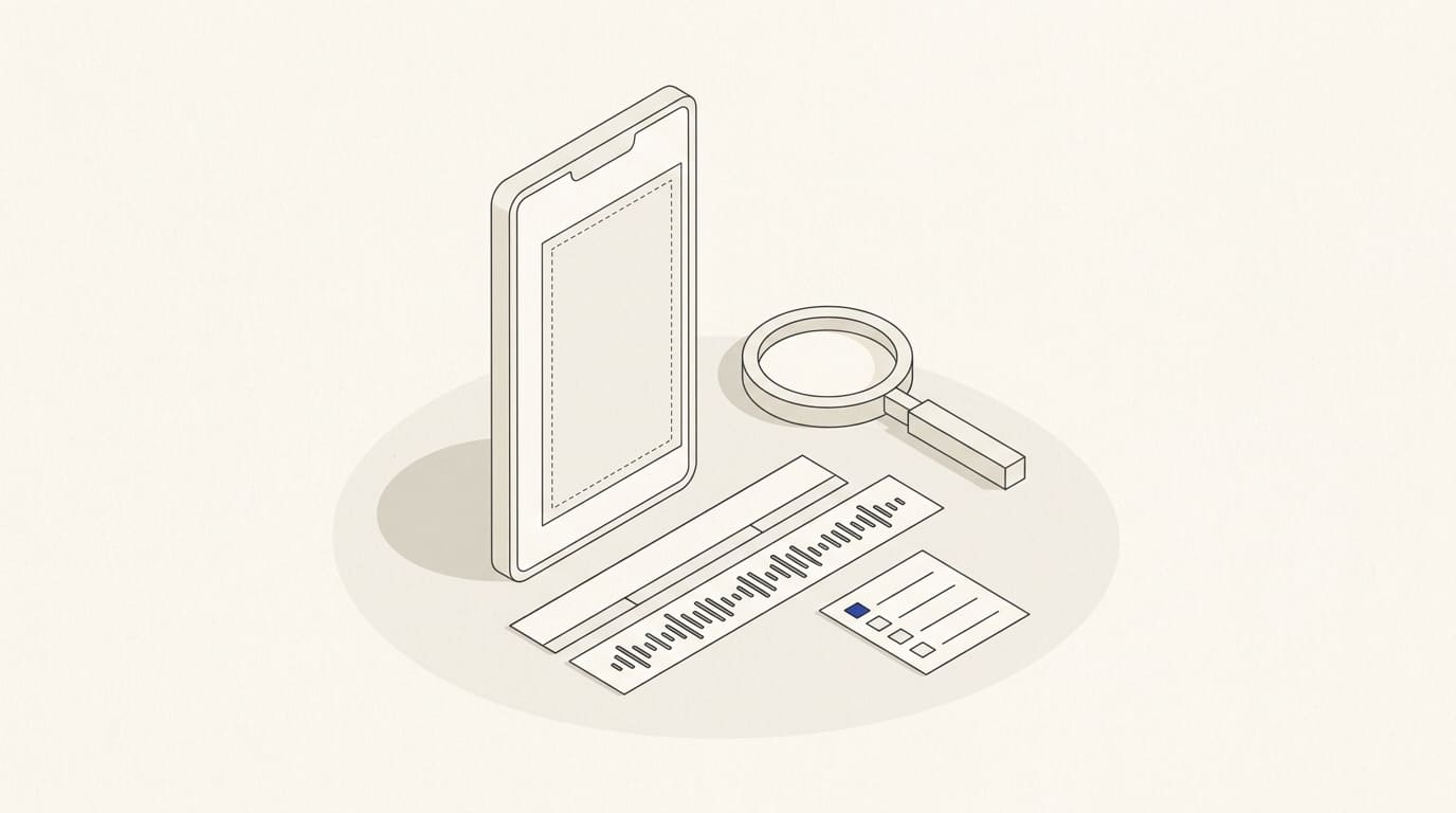 A video preview beside a lens, audio strip, empty subtitle band and safe-area template.