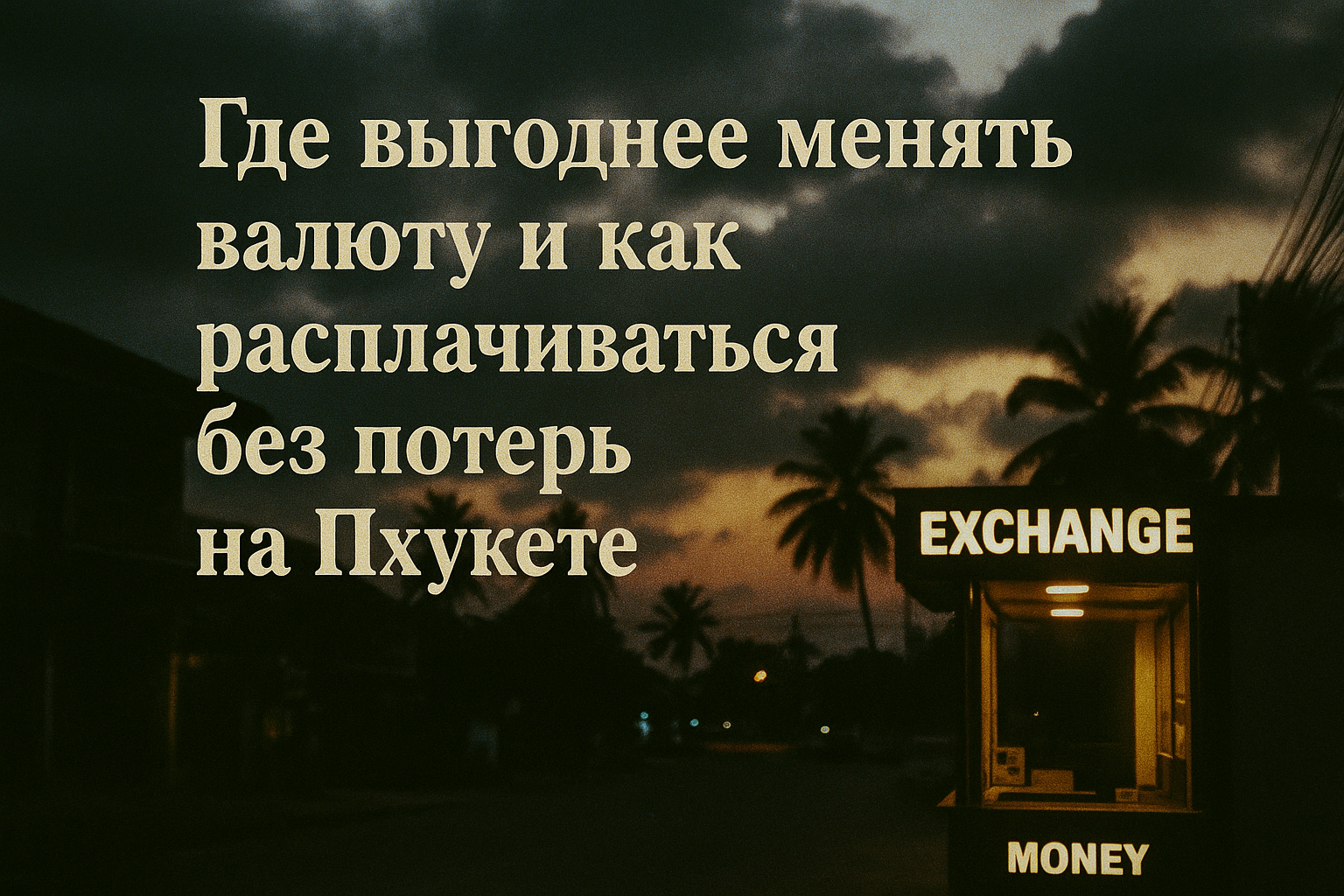 Деньги на Пхукете — как не потерять на обмене и оплате Прилетели на Пхукет, где солнце, море и тропический рай, но сразу вопрос: где обменять рубли или доллары, чтобы не переплатить, и как платить без скрытых комиссий? В 2025 году, с курсом 1 THB ≈ 2.6 RU