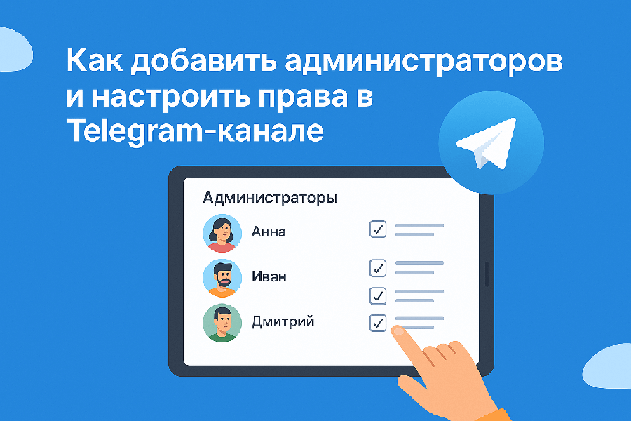 Как добавить администраторов и настроить права в Telegram-канале ��