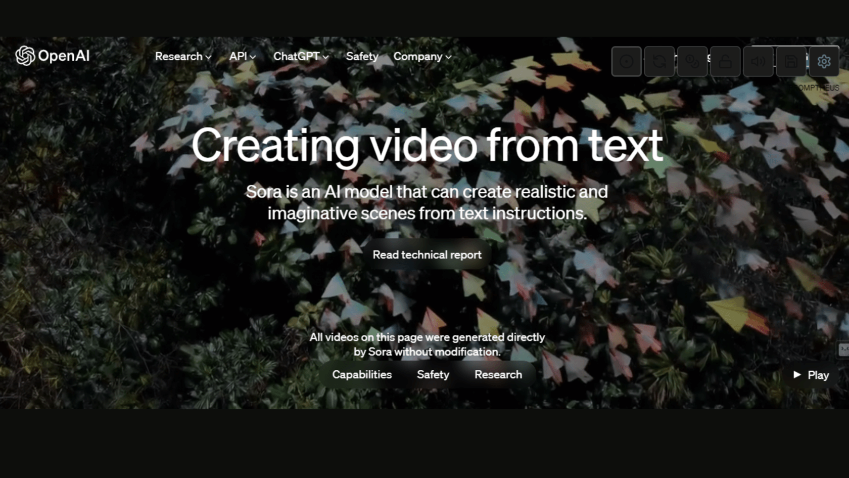Pantalla de captura OpenAI con Sora