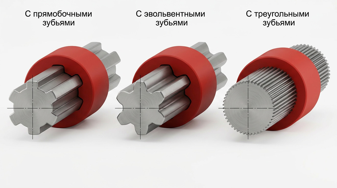 Виды шлицевых соединений