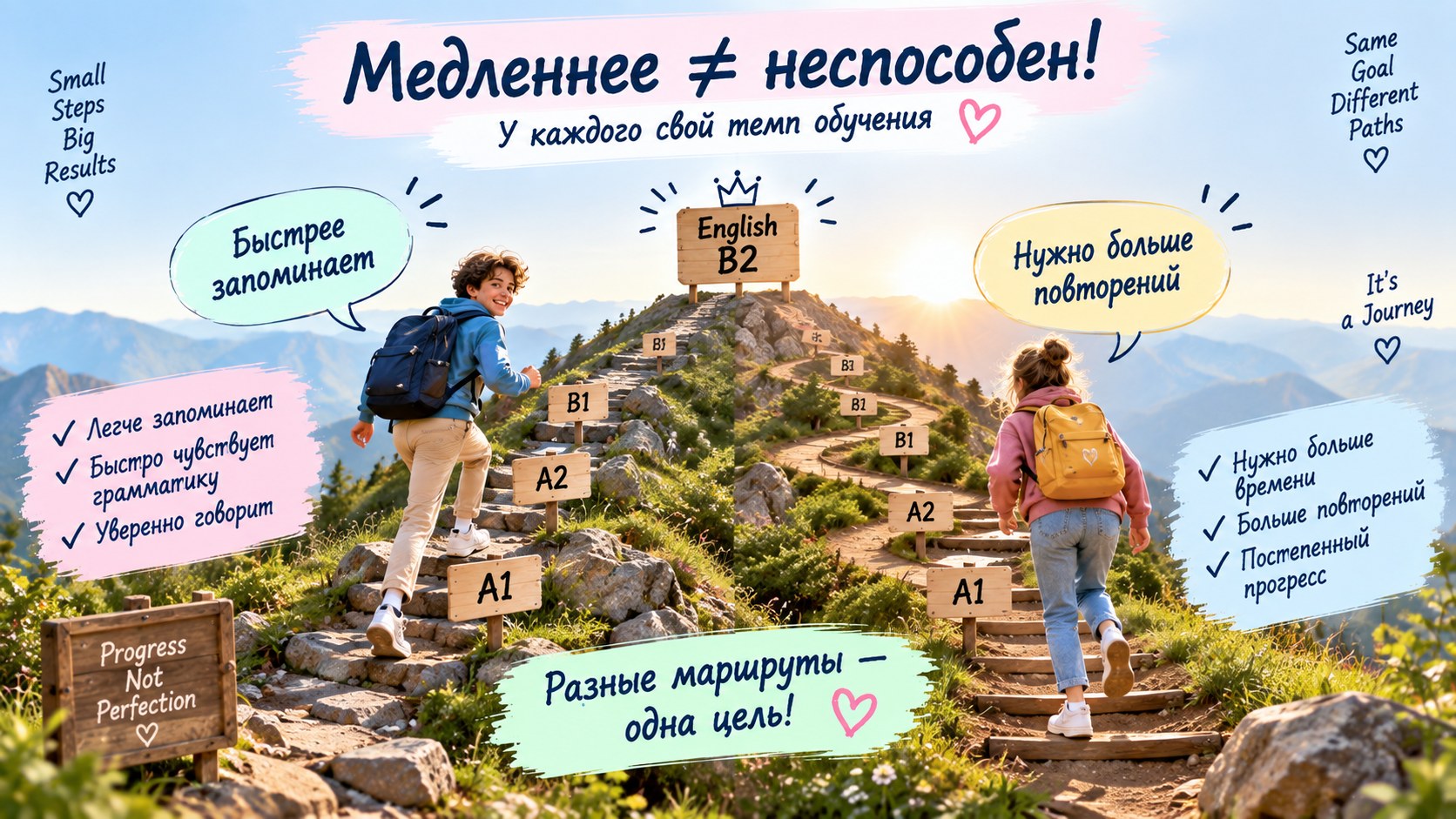 Кому-то нужно больше времени для английского — главное прогресс