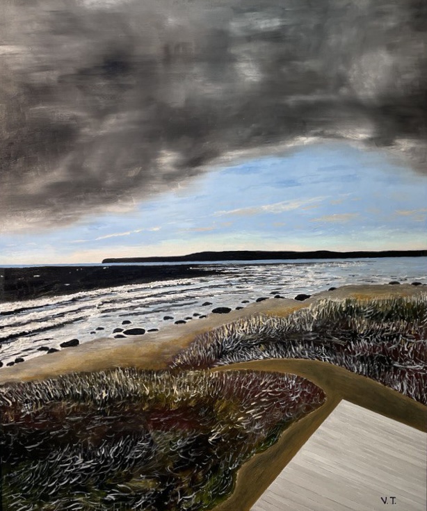 Painting by contemporary artist Vladimir Tolkachev depicting a view of the Baltic Sea