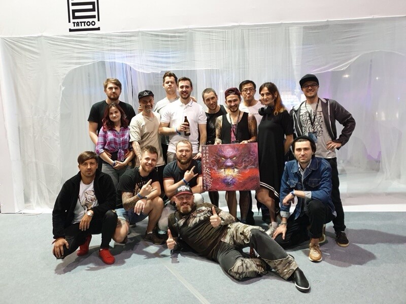 International tattoo artists group photo at the Langfang Tattoo Convention in China 610