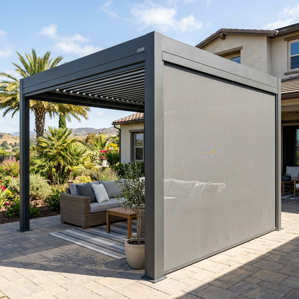pergola screens for outdoor dining comfort