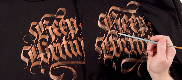Caligraphy Cladding Bleached tee calligraphy (DIY)