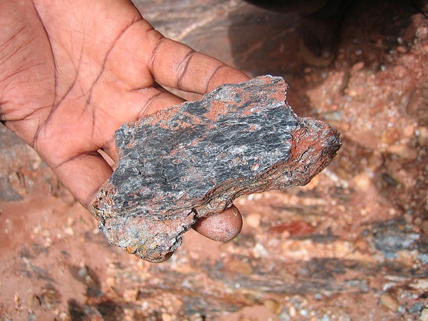 outcrop of sheared meta-phyllite