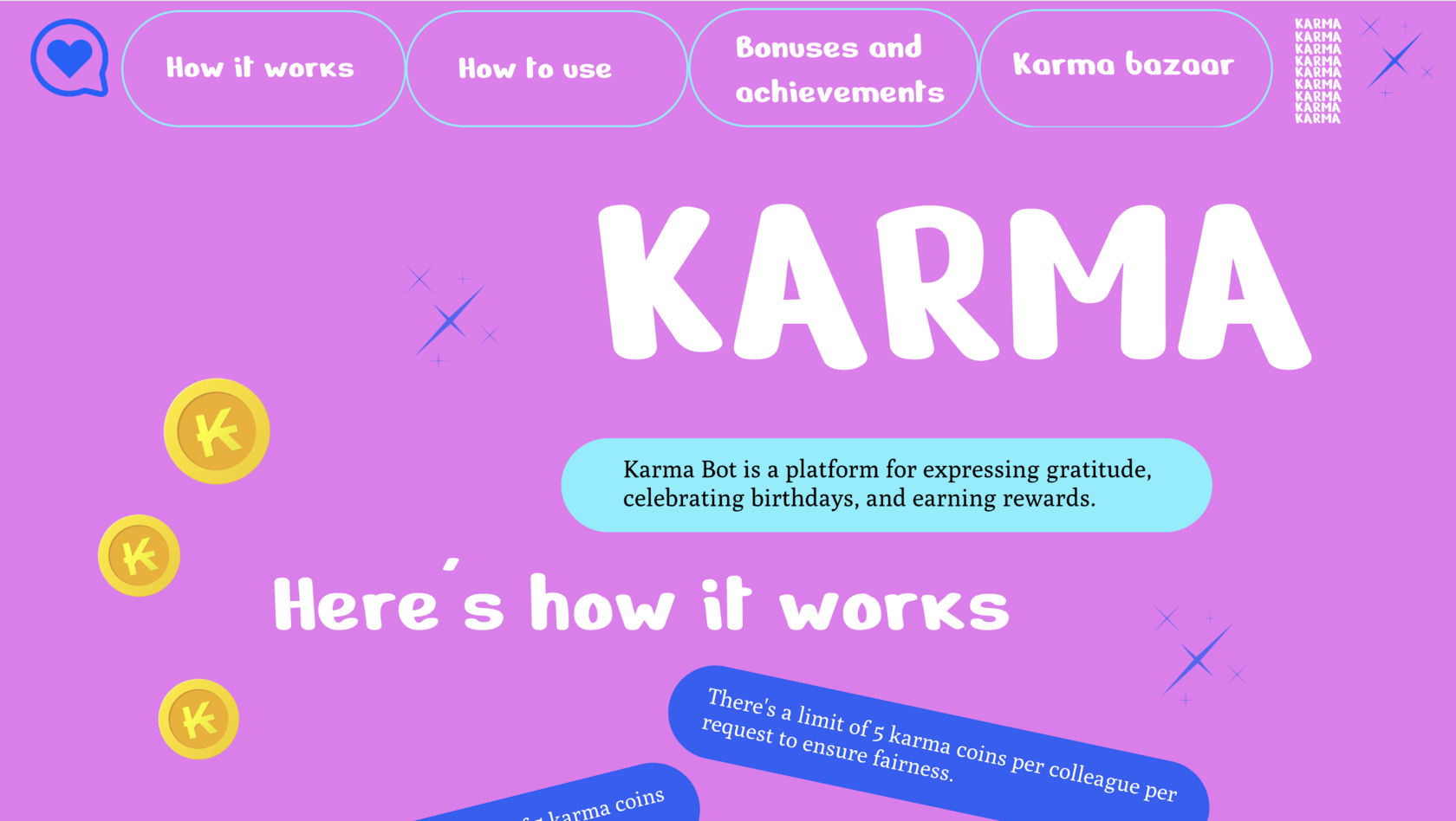 Karma — промосайт чат-бота