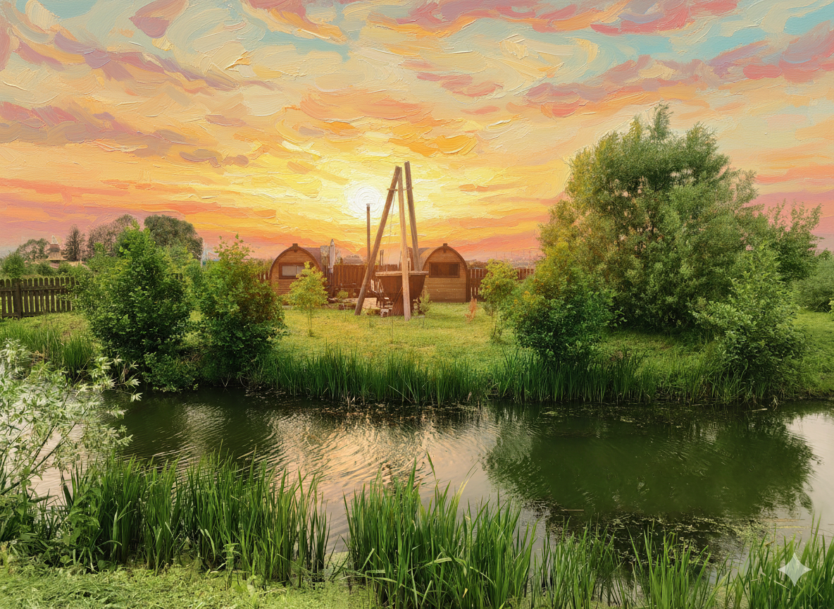 Домик с баней и чаном в глэмпинге Подмосковье