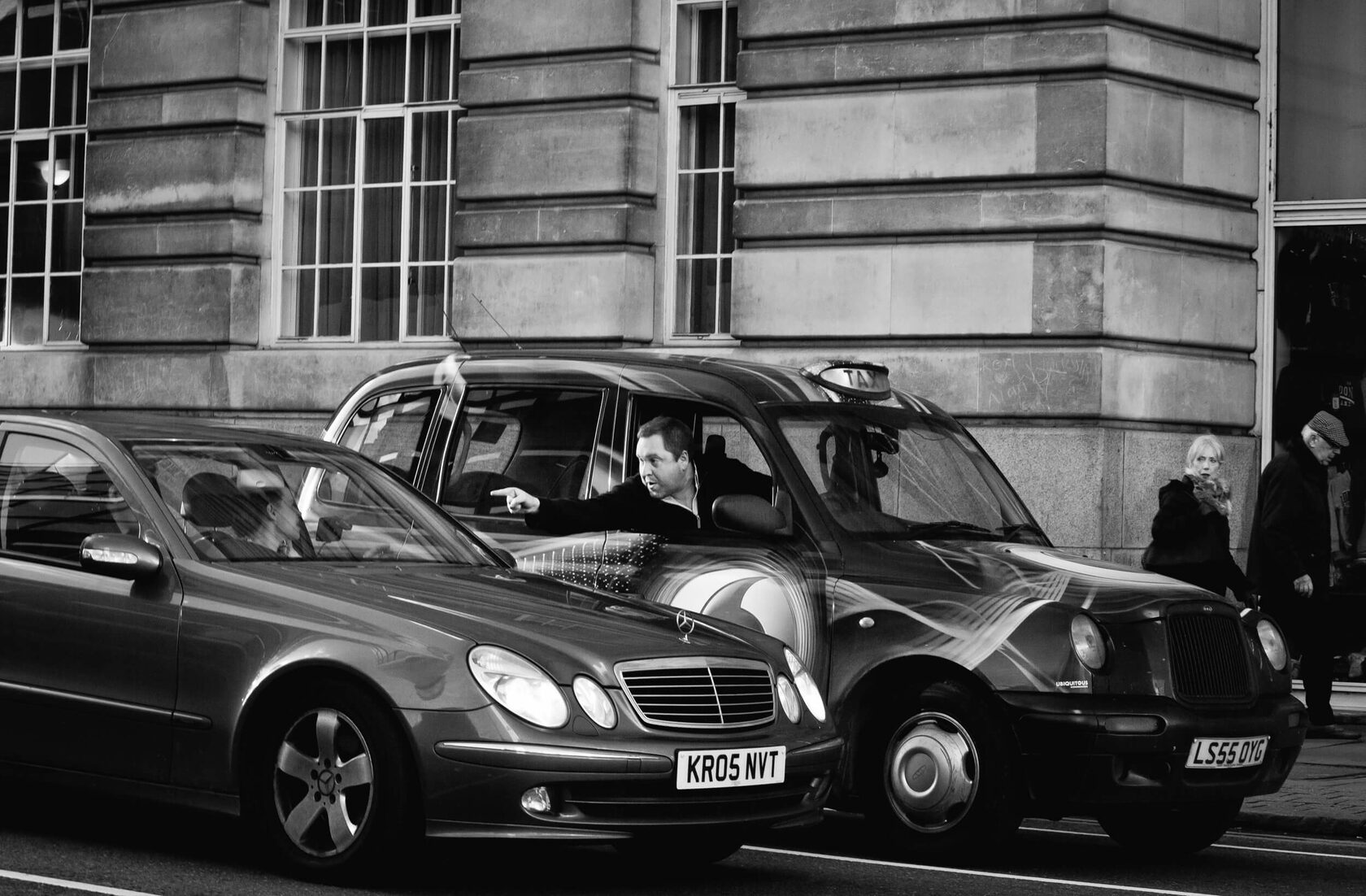 street, photography, black and white, city, people, taxi, london