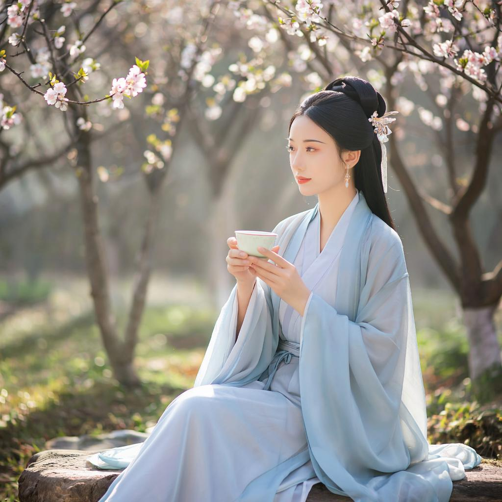 Фото девушки в шелковой одежде