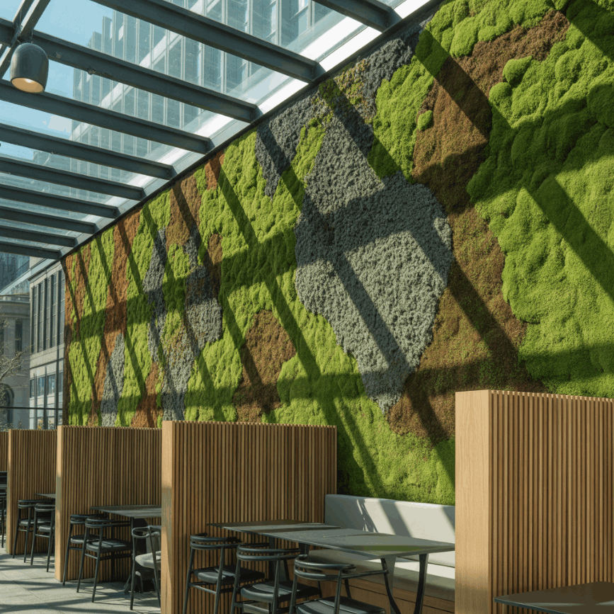 вертикальный сад на крытой террасе