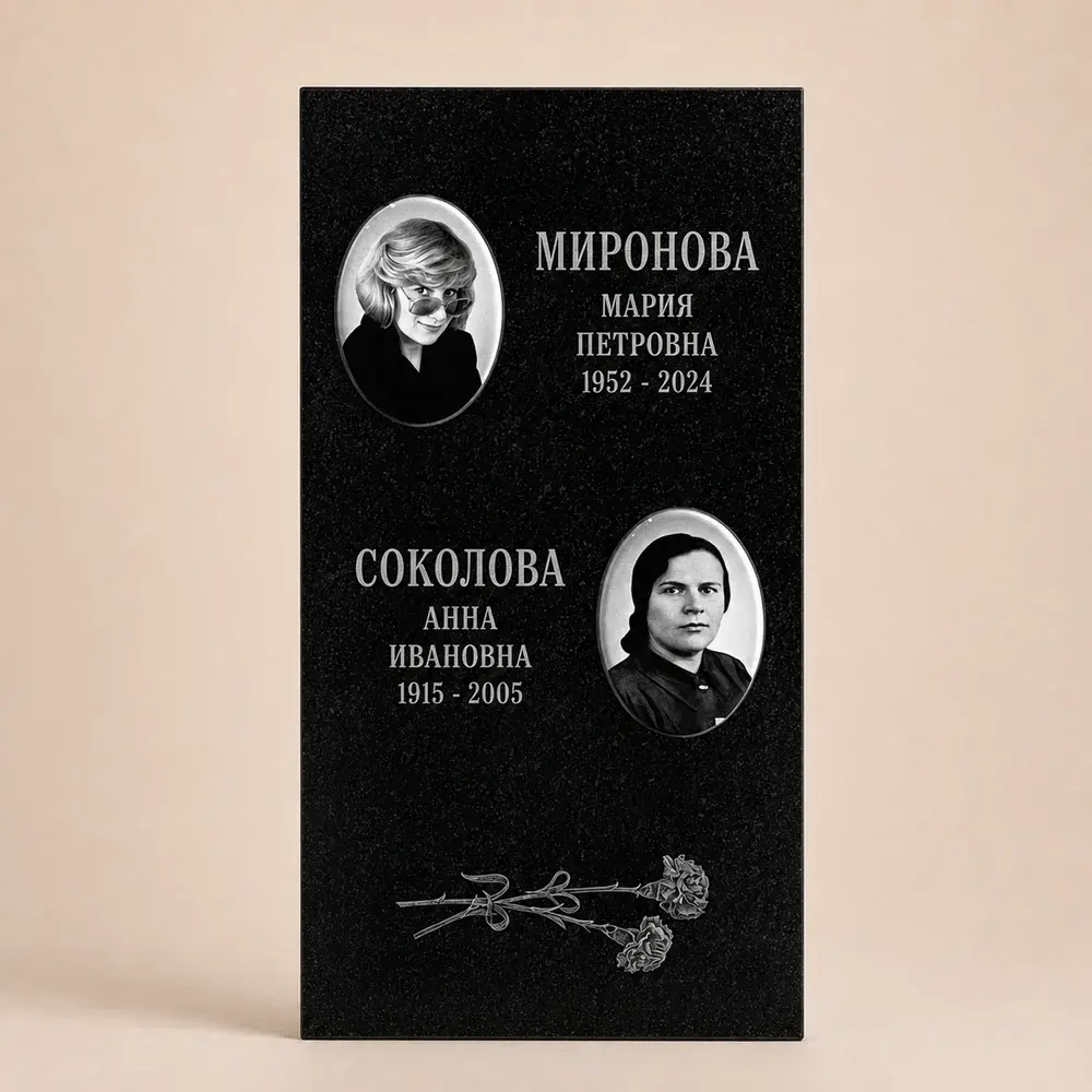 Оформление памятника 80×40 см — работа мастерской № 100