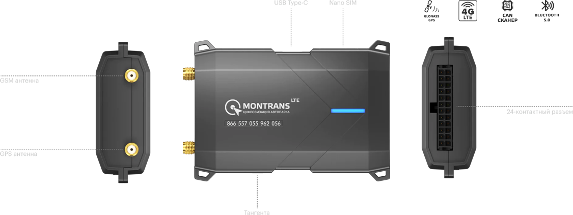 GPS/GLONASS LTE 4G satellite terminal