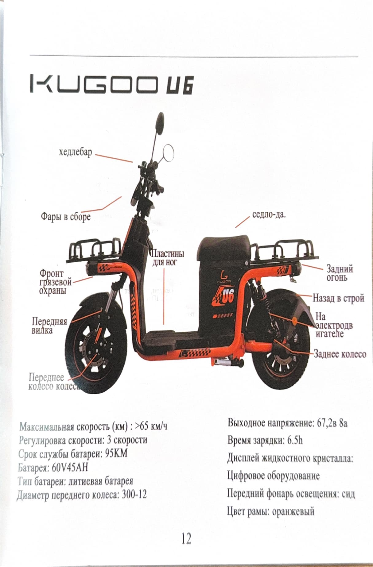 Инструкция к электроскутеру Kugoo U6