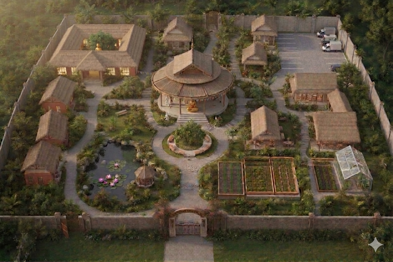 Architectural vision for a welcoming Cambodian elder care village