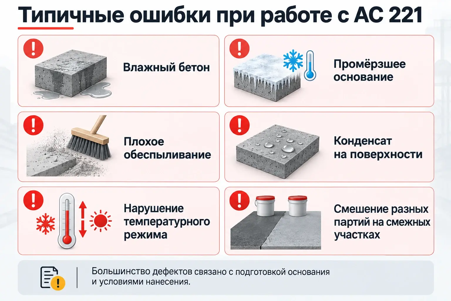 Типичные ошибки при работе с АС 221